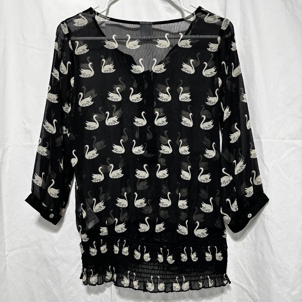 Vintage VERO MODA Black Swan Blouse